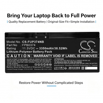 Replacement Battery for Fujitsu Lifebook WQ1K1 / CP854407-02 3350 mAh Li-Polymer 11.5 V (Cameron Sino)