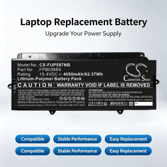 Replacement Battery for Fujitsu / CP818110-01 4050 mAh Li-Polymer 15.4 V (Cameron Sino)