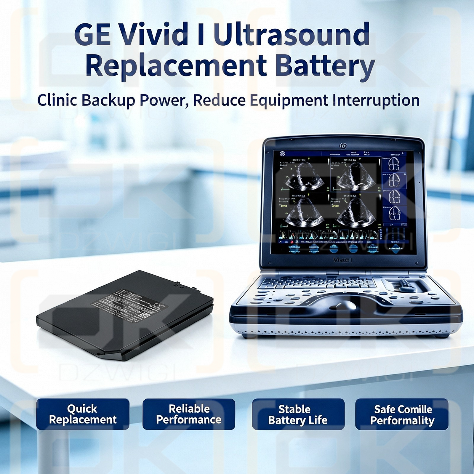 Сменный аккумулятор для GE Vivid S6 / 2378963-2 6400 мАч Li-ion 14,4 В (Cameron Sino)