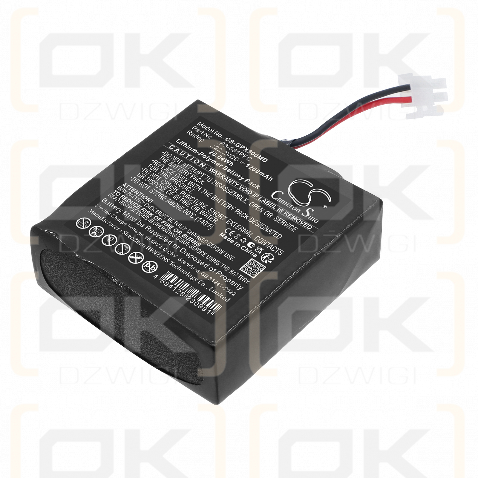 Bateria zamienna do GENORAY PORT-X Ⅲ /  P3-061PFC 1200 mAh Li-Polymer 22.2 V (Cameron Sino)