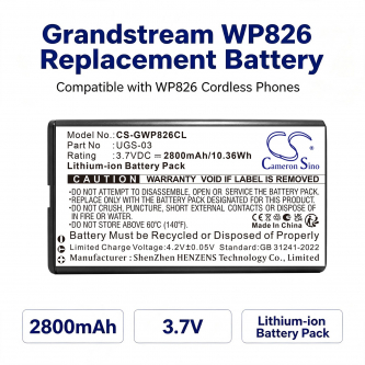 Replacement Battery for Grandstream WP826 / UGS-03 2800 mAh Li-ion 3.7 V (Cameron Sino)