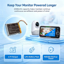 Batería de repuesto para monitor de bebé HelloBaby HB40 / AHB505060, 2000 mAh, polímero de litio, 3,7 V (Cameron Sino)