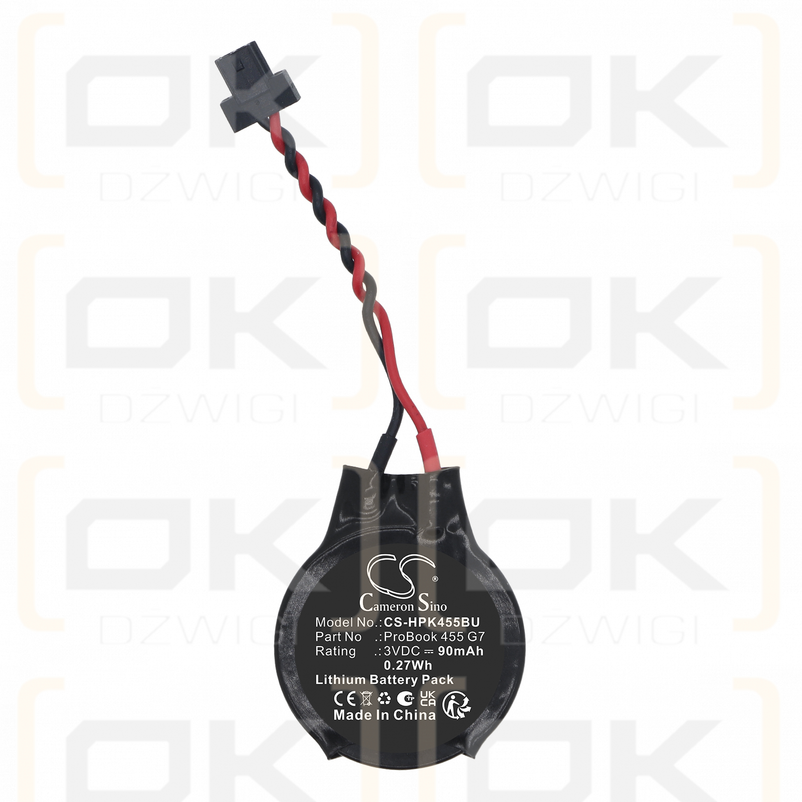 Batería de repuesto para HP ProBook 455 G7, 90 mAh, litio, 3 V (Cameron Sino)
