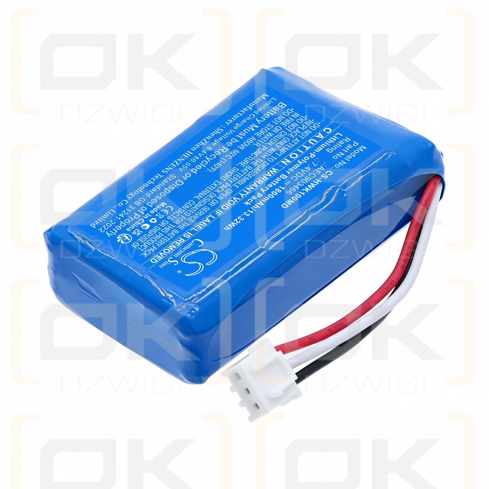 Bateria zamienna do hawkmed  Infusion Pump HK-400III / AEC903466 1800 mAh Li-Polymer 7.4 V (Cameron Sino)
