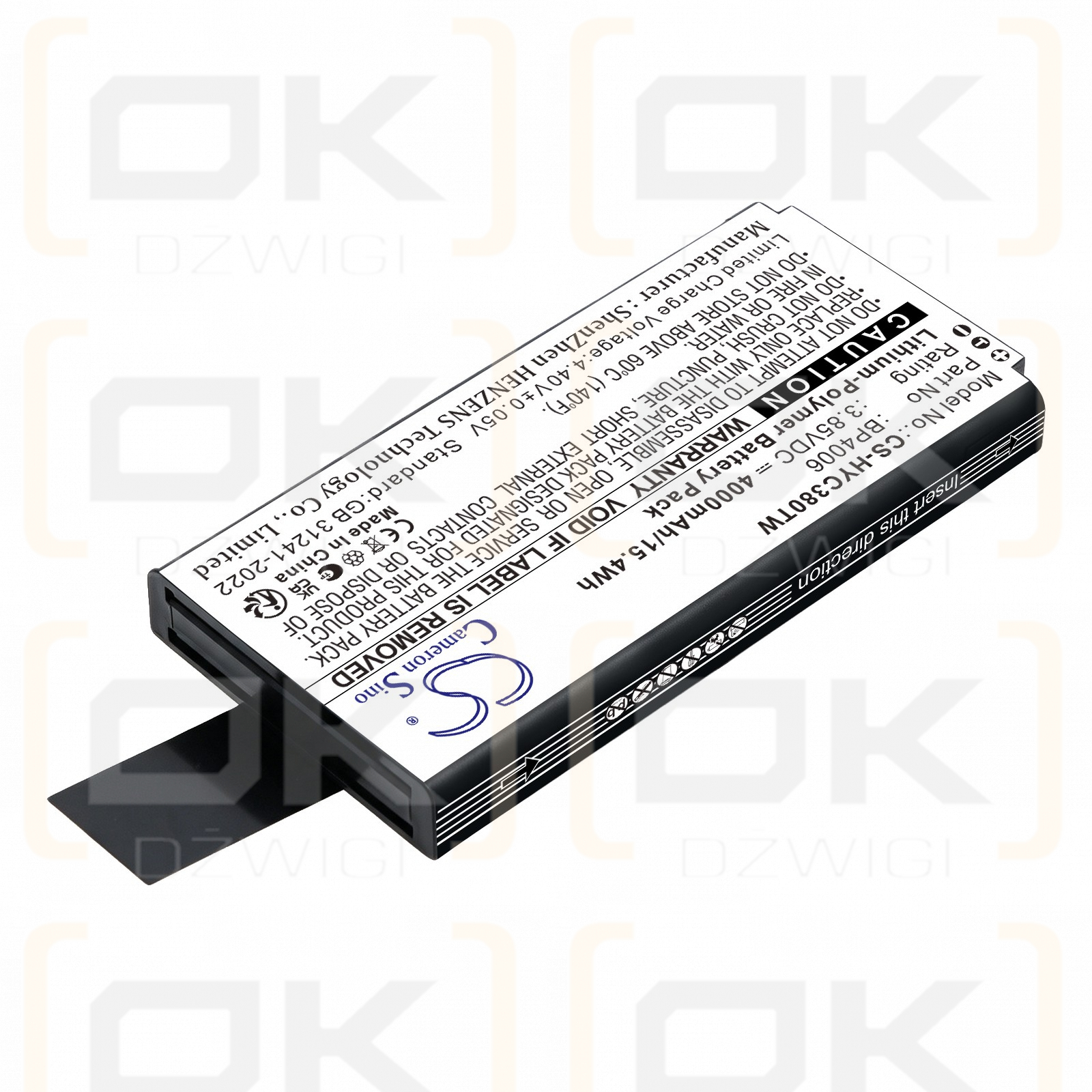 Batería de repuesto para radio Hytera PNC380 POC / BP4006, 4000 mAh, polímero de litio, 3,85 V (Cameron Sino)