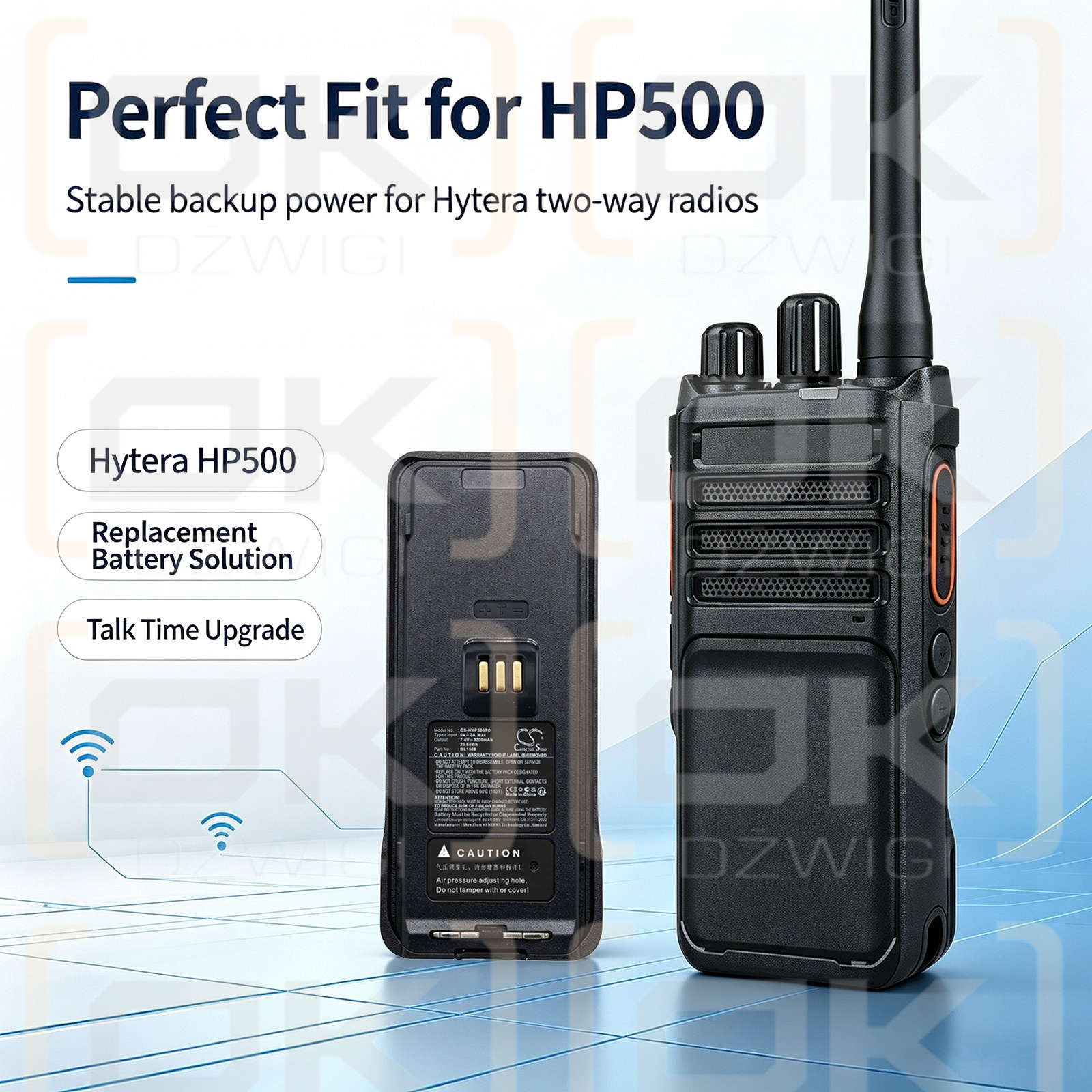 Batería de repuesto para Hytera HP660 / BL1508, 3200 mAh, iones de litio, 7,4 V (Cameron Sino)