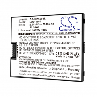Batería de repuesto para ingenico Axium EX6000 / LD515564 2900 mAh Li-ion 3.85 V (Cameron Sino)