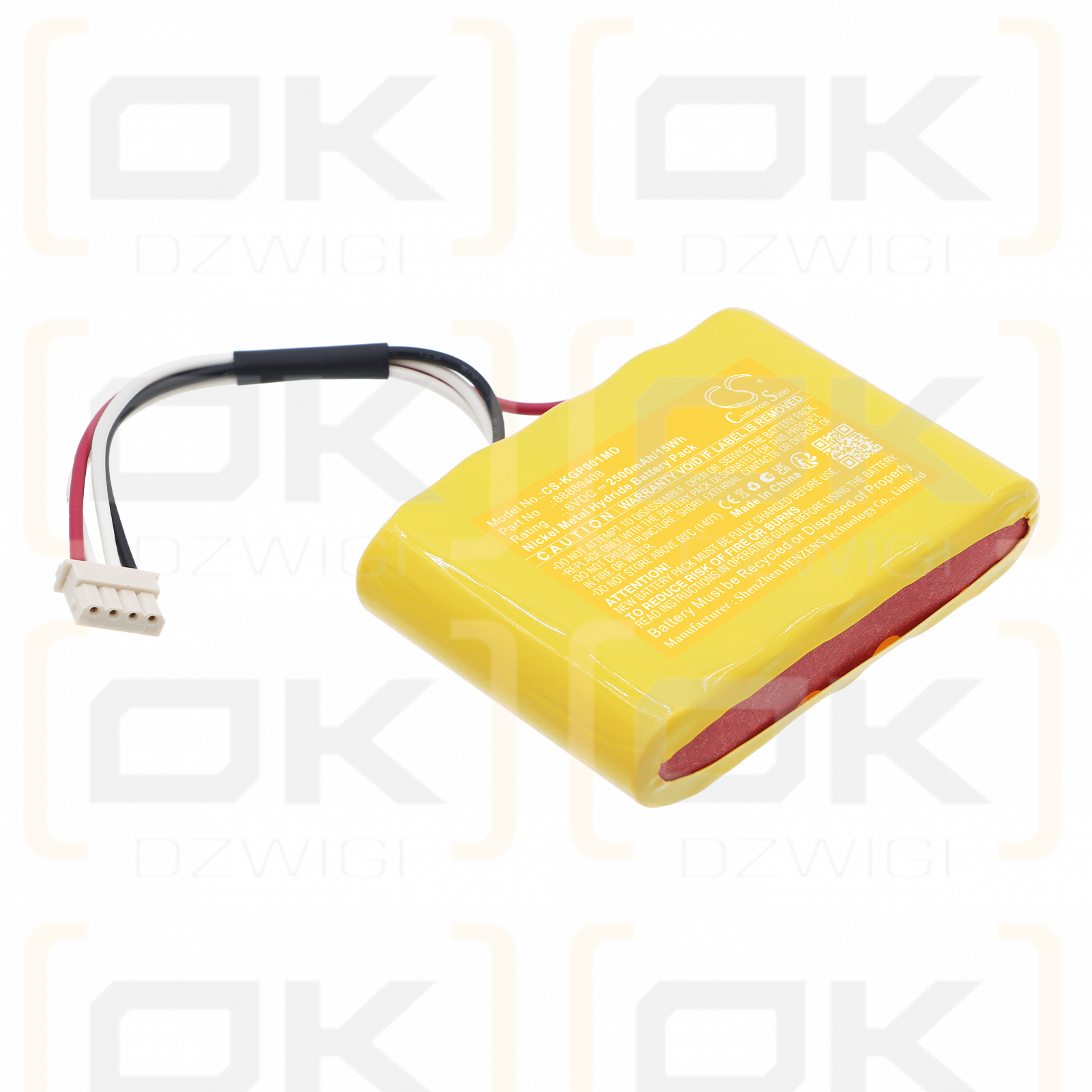Bateria zamienna do KTPS GMMC pulse oximeter / 88889408 2500 mAh Ni-MH 6 V (Cameron Sino)