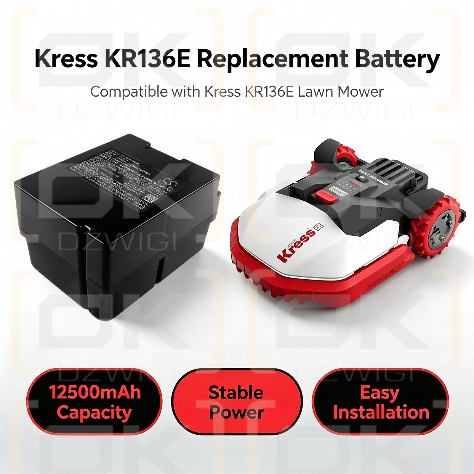 Ersatzakku für Kress KR136E / 59002628 12500 mAh Li-Ion 20V (Cameron Sino)