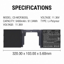 Replacement Battery for Microsoft Surface Book 3 15 inch / G3HTA063H 5400 mAh Li-Polymer 11.36 V (Cameron Sino)