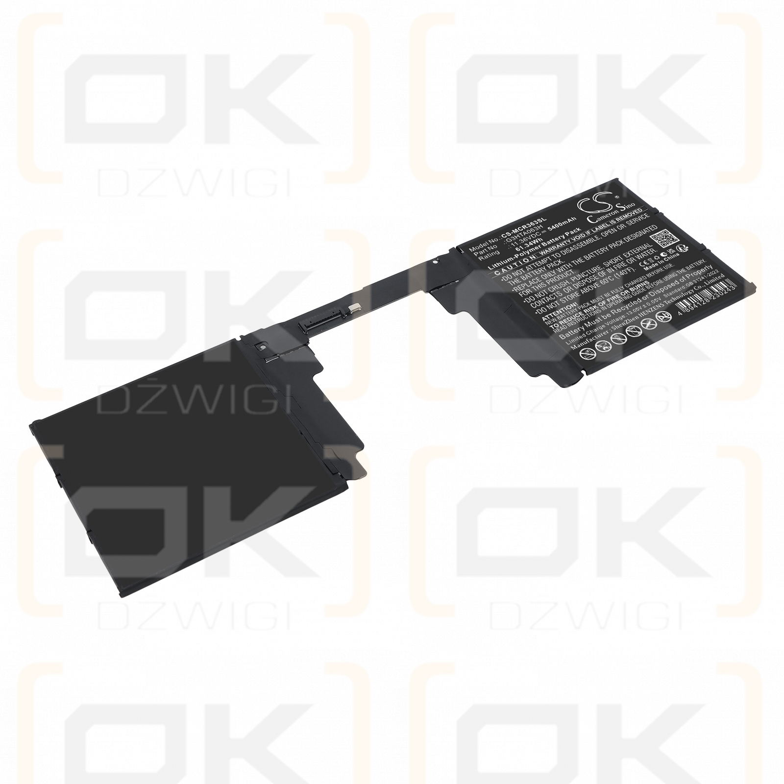 Replacement Battery for Microsoft Surface Book 3 15 inch / G3HTA063H 5400 mAh Li-Polymer 11.36 V (Cameron Sino)