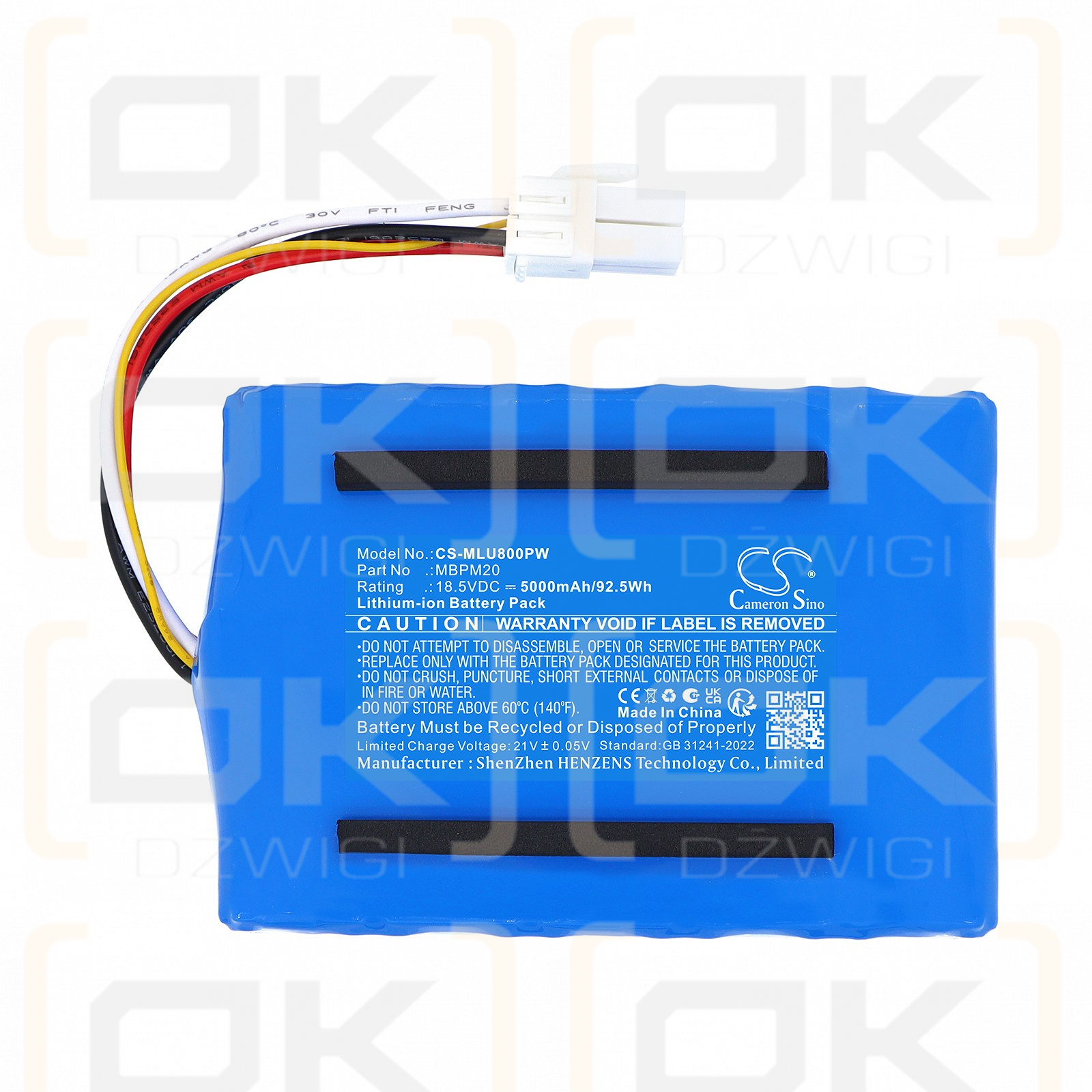 Ersatzakku für MOVA ViAX 250 / MBPM20 5000 mAh Li-Ion 18,5 V (Cameron Sino)