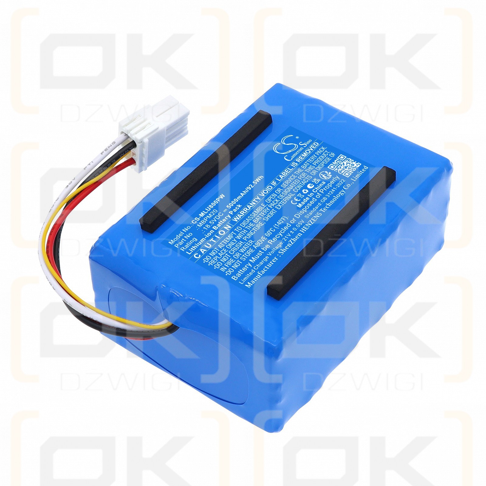 Ersatzakku für MOVA ViAX 250 / MBPM20 5000 mAh Li-Ion 18,5 V (Cameron Sino)