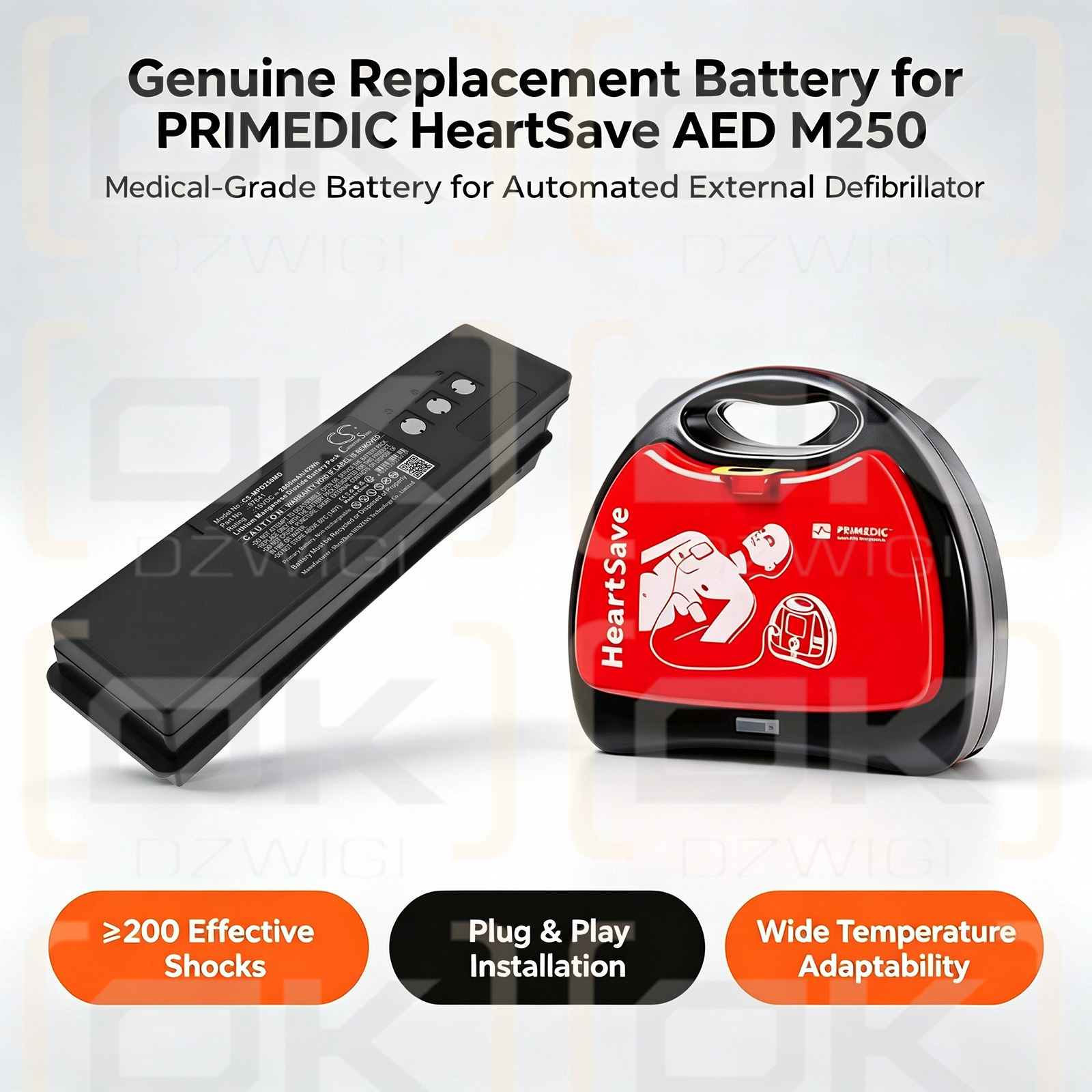 Bateria zamienna do Medtronic Heaertsave AED M250 / 97641 2800 mAh Li-MnO2 15 V (Cameron Sino)