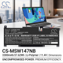 Ersatzakku für MSI Modern N 14 C12M-657MX / BTY-M494 4250mAh Li-Polymer 11,4V (Cameron Sino)