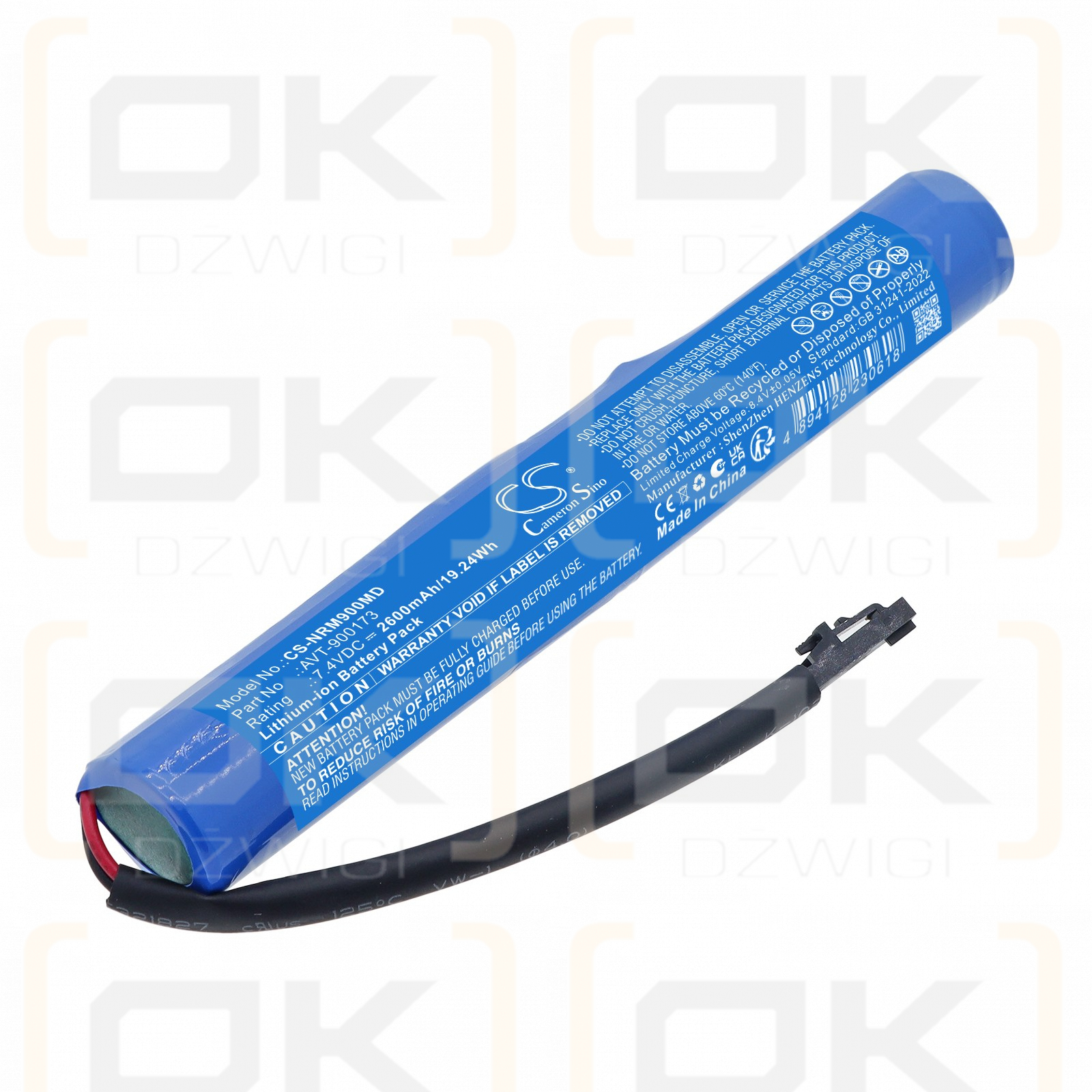 Ersatzakku für Neuromove NM900 / AVT-900173 2600 mAh Li-Ion 7,4 V (Cameron Sino)