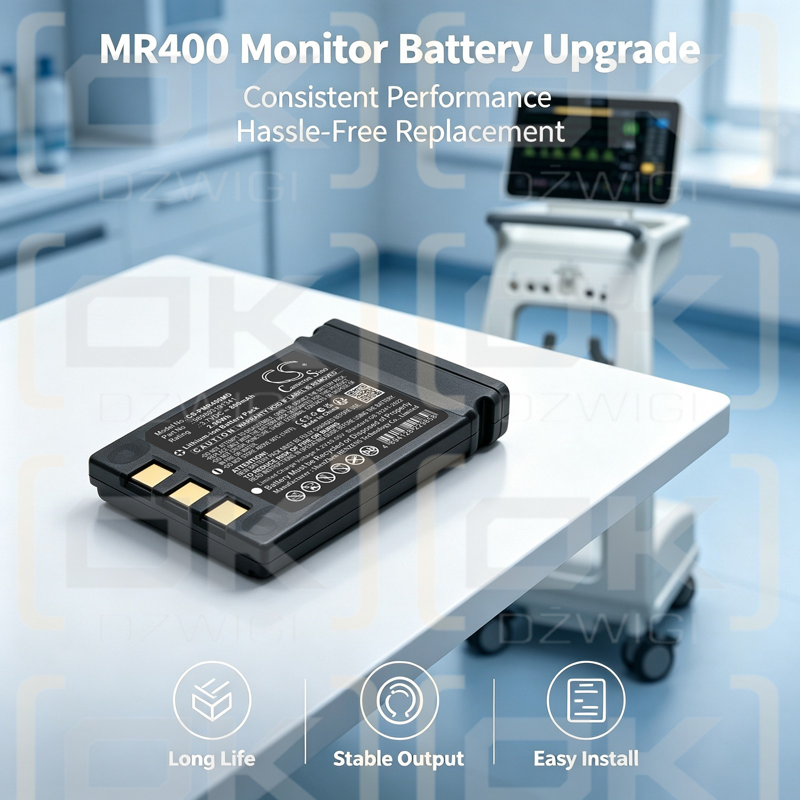 Bateria zamienna do Philips Moniteur MR400 3rd generation / 989803191341 800 mAh Li-ion 3.7 V (Cameron Sino)