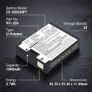 Replacement battery for Suprabeam S4 / 951.026 1000 mAh Li-Polymer 3.7 V (Cameron Sino)