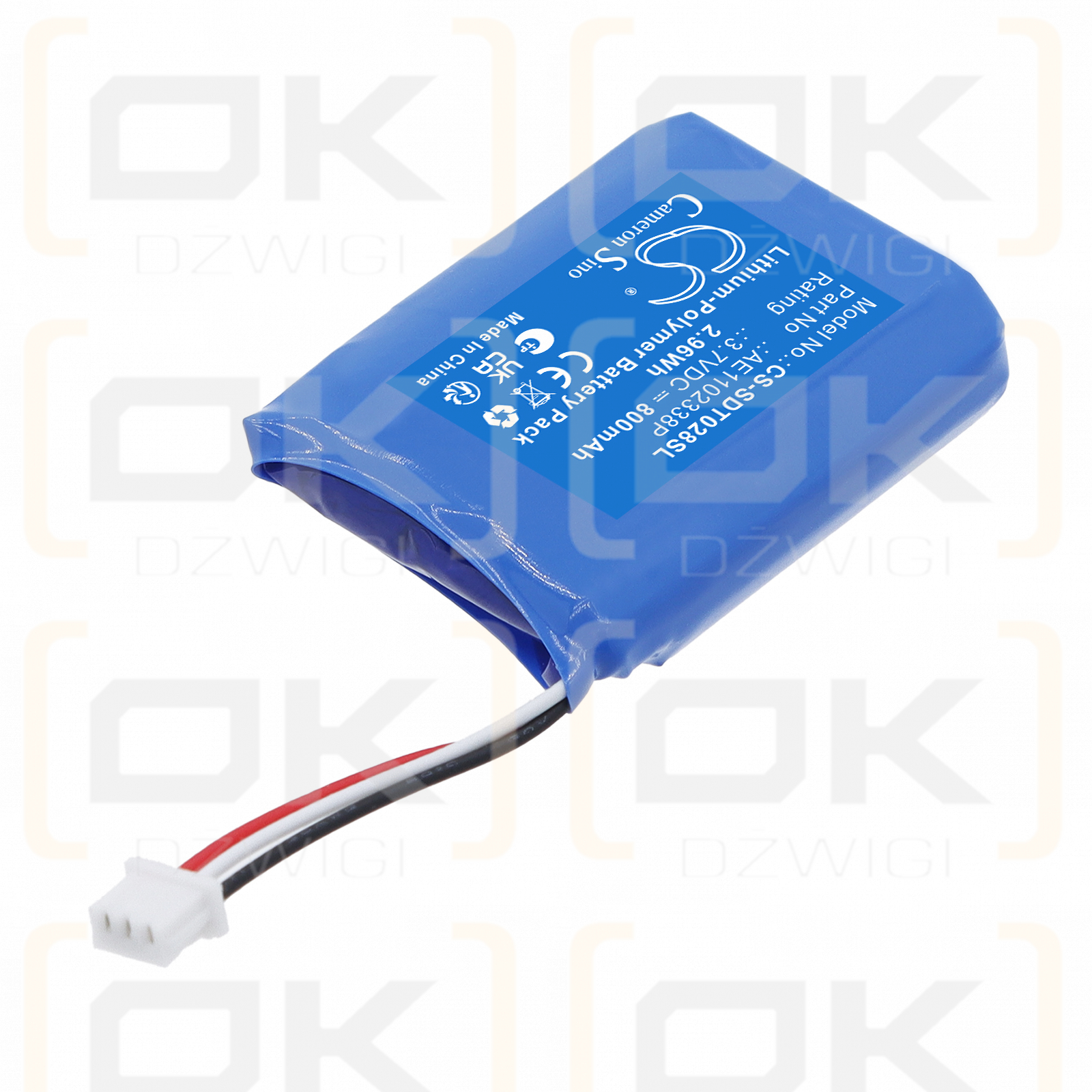 Ersatzakku für Dogtra 280X Sender / AE1102338P 800mAh Li-Polymer 3,7V (Cameron Sino)