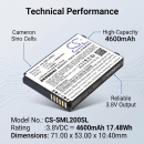 Batería de repuesto para Sunmi L2K / JKJG 4600mAh 3.8V (Cameron Sino)