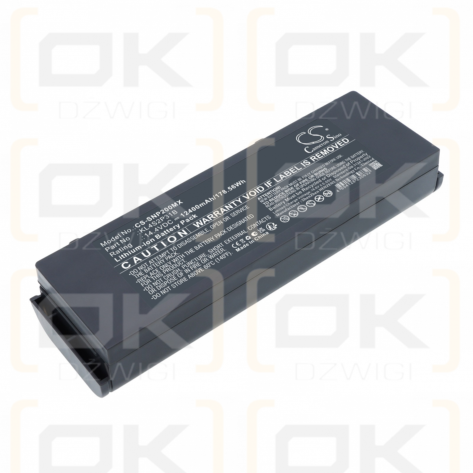 Ersatzakku für SonoScape X5 / KL4S2P31A 12400 mAh Li-Ion 14,4 V (Cameron Sino)