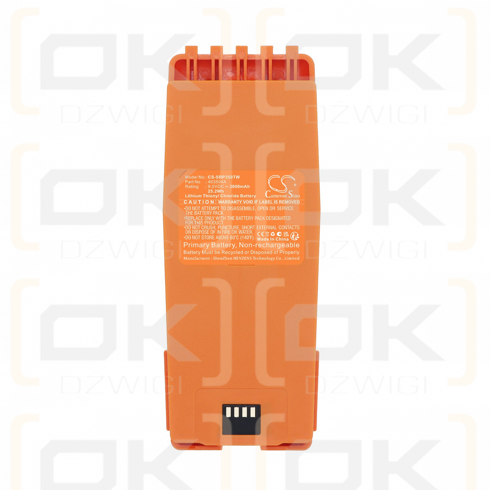 Batería de repuesto para SAILOR SP3560 / 403504A 2800mAh Li-SOCl2 7.4V (Cameron Sino)