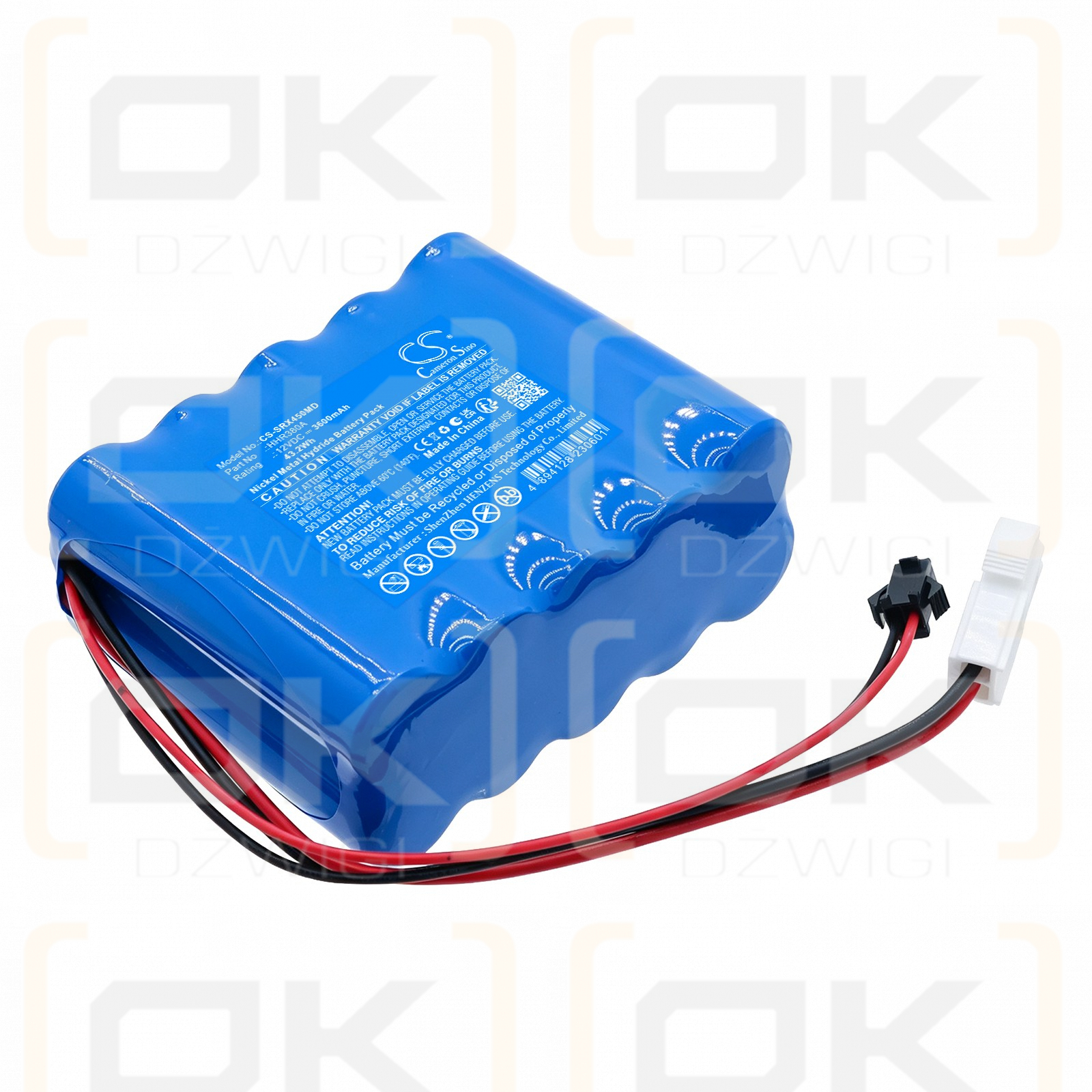 Сменный аккумулятор для SIRIUSMED X55/HHR380A 3600 мАч Ni-MH 12 В (Cameron Sino)
