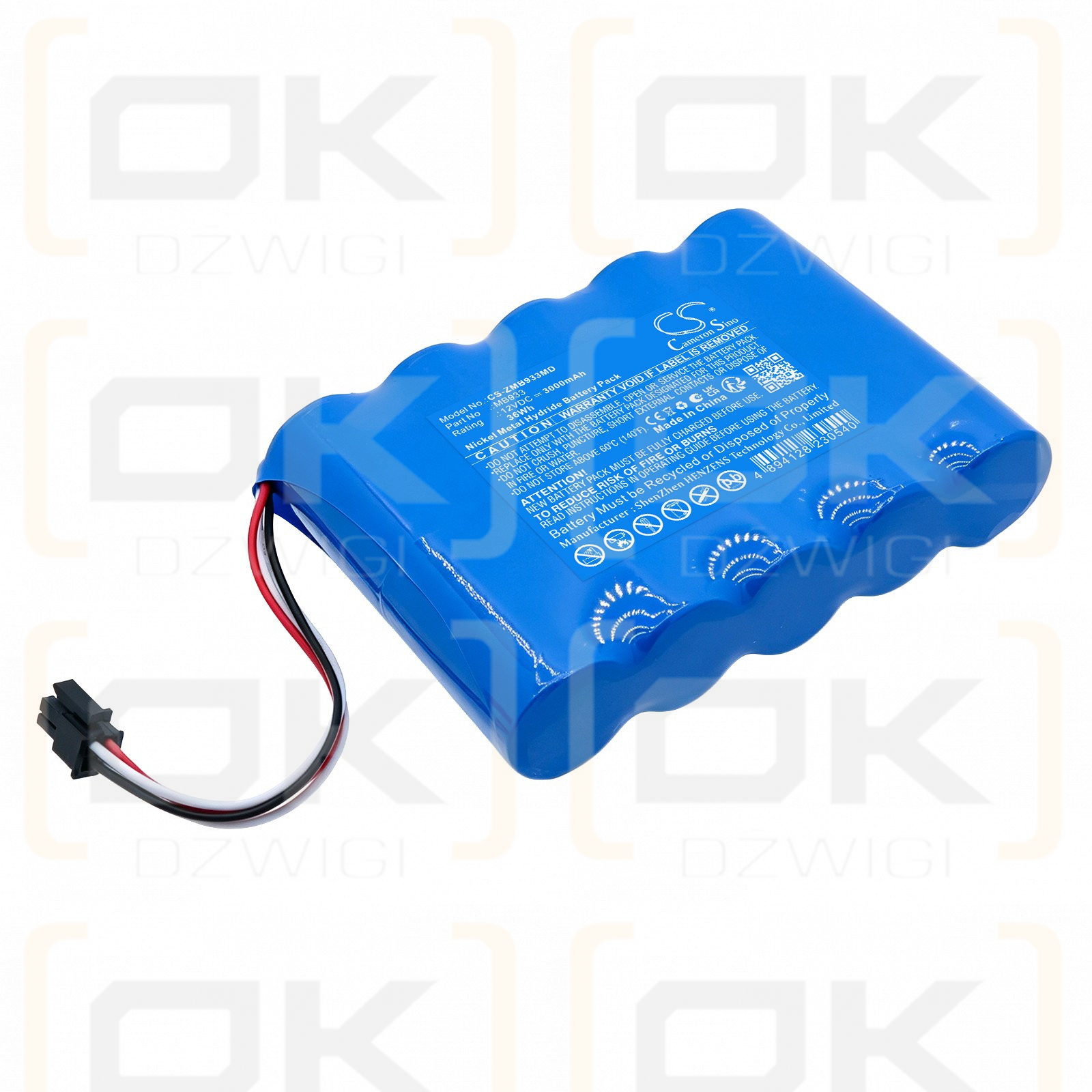 Ersatzakku für Zeiner Medical Rescue Vakuumpumpe / MB933 3000 mAh Ni-MH 12 V (Cameron Sino)