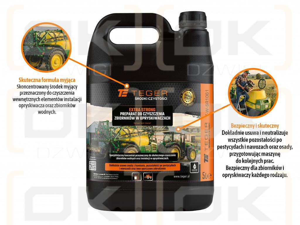 Preparat do czyszczenia zbiorników w opryskiwaczach - EXTRA STRONG, 5l - koncentrat, Teger