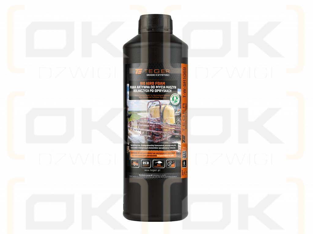 Piana aktywna do mycia maszyn rolniczych po opryskach - BIO AGRO FOAM, koncentrat 1l, Teger
