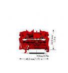 Single-track 2.5mm red terminal block