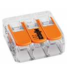 Connection clamp 3x0.2-4mm2 transparent / orange