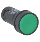 22mm green control button with spring return