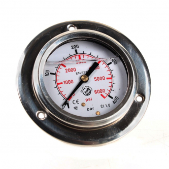 Italmanometri pressure gauge with G 1/4 "rear connection; 0-400 bar; NS 63mm