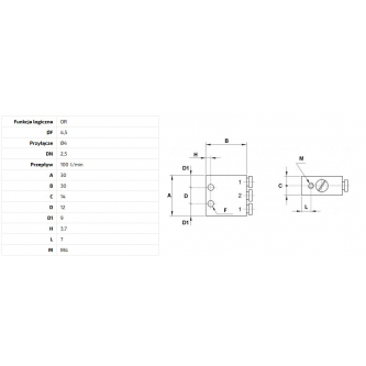 OR logic valve for a Ø 4 mm hose