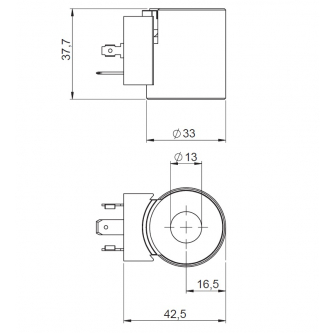 Coil 12VDC 20.5W fi13 h = 37.7mm