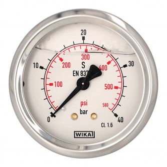 Wika pressure gauge with rear connection G 1/4"; 0-40 bar; NS 63mm; Model 213.53