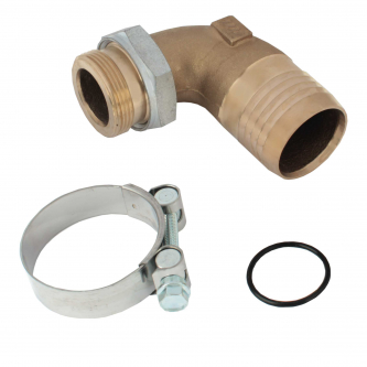 Suction port 90 ° G 1 1/4 "x T40mm band (48-51mm)