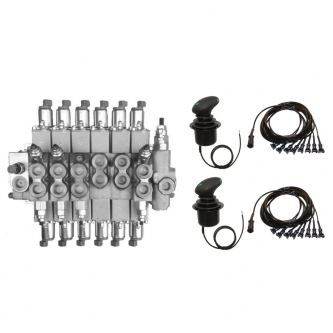 Electric distributor for forestry trailers Rotec BC60 + Ergo Digi joysticks