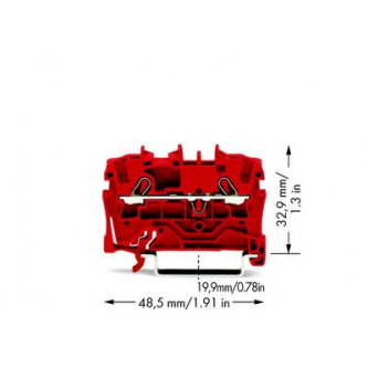 Single-track 2.5mm red terminal block