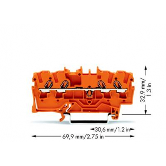 4-wire terminal block 2.5mm2, orange
