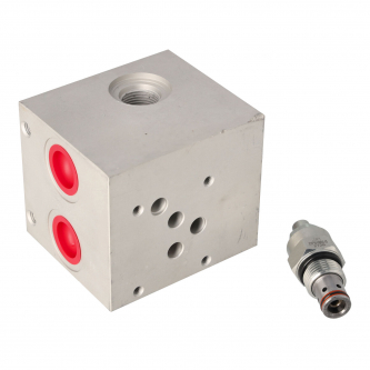1-section valve block with an overflow valve