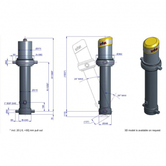 Hyva Alpha FC A191-5-06230-004-K1050 tipping cylinder