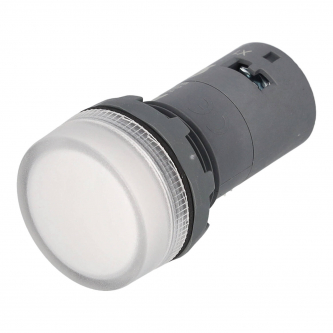 White LED indicator light; 22mm; 24V; flat