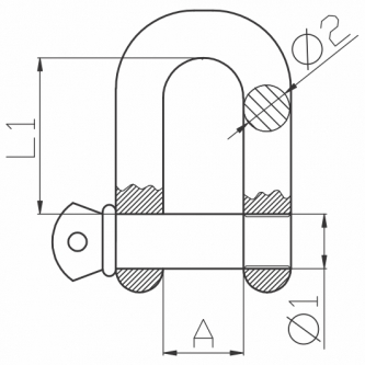 Longitudinal shackle 2T, class 6