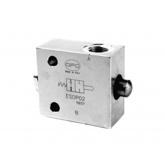 End stroke valve normally open, single check 3/8 "BSP