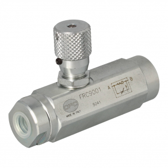 Villa hydraulics flow regulator 1/4" BSP 90°