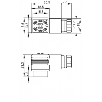 Hiab 5pin cord plug