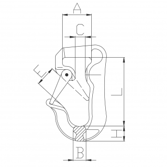Hook for web slings class 8 WLL 1t (yellow)