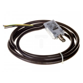 Limit switch 1NO + 1NC, snap action metal pusher with a roll, cable 2m
